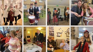 Residents and colleagues at HC-One care homes have fun participating in Burns Night celebrations
